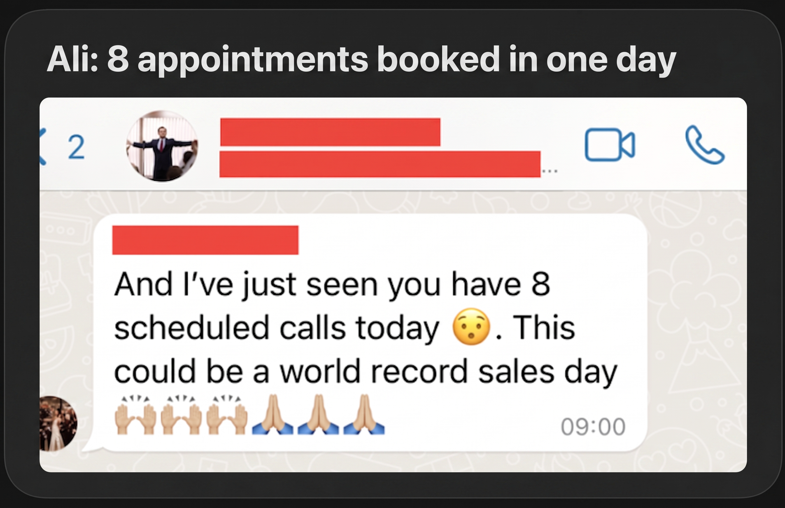 Client results — ads manager data and appointment bookings